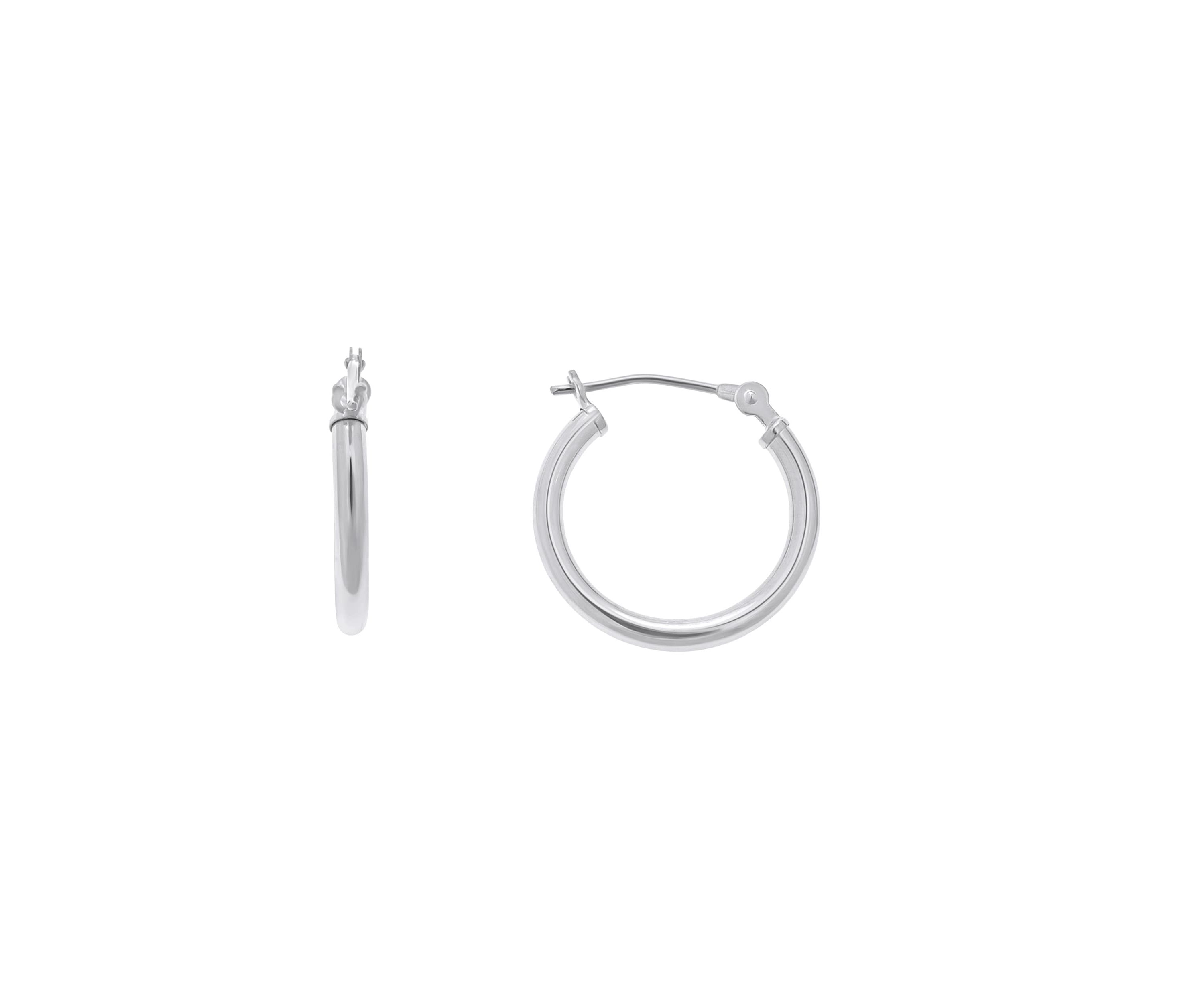 14K Yellow Gold 16mm Click Hoop Earrings