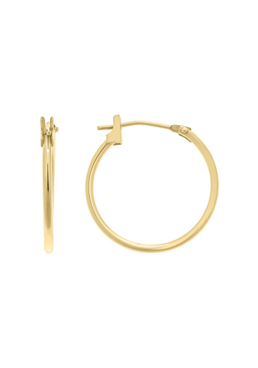 14K Yellow Gold 18mm Snap Hoop Earrings