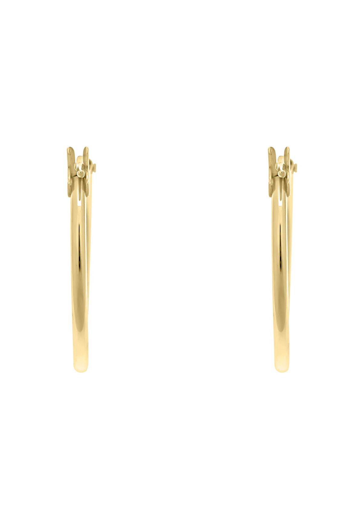 14K Yellow Gold 18mm Snap Hoop Earrings