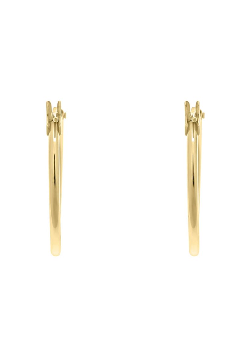 14K Yellow Gold 18mm Snap Hoop Earrings