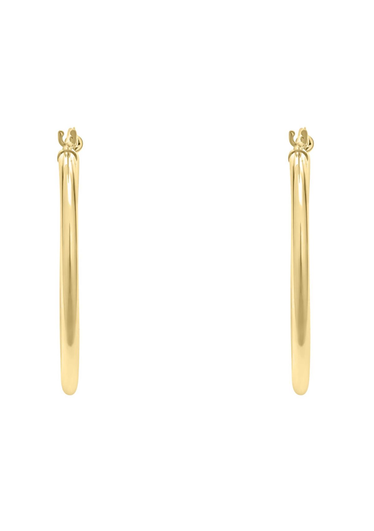 14K White Gold 30mm Click Hoop Earrings