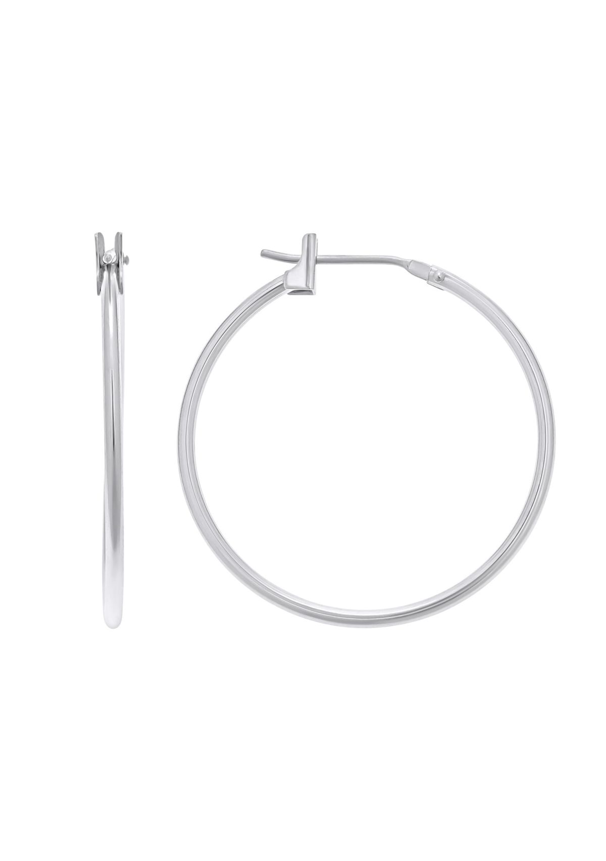 14K Yellow Gold 25mm Snap Hoop Earrings
