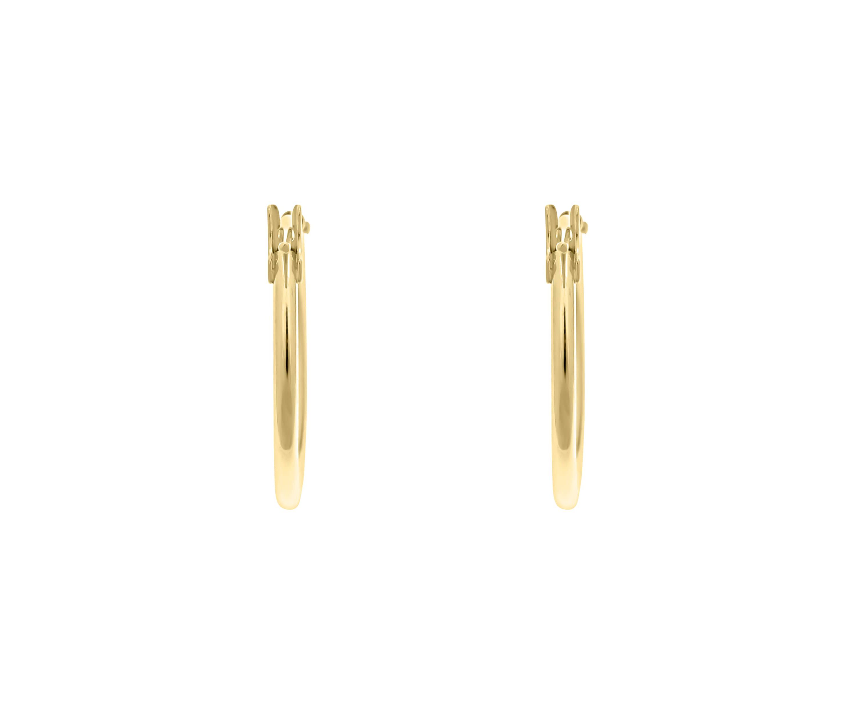 14K Yellow Gold 16mm Snap Hoop Earrings