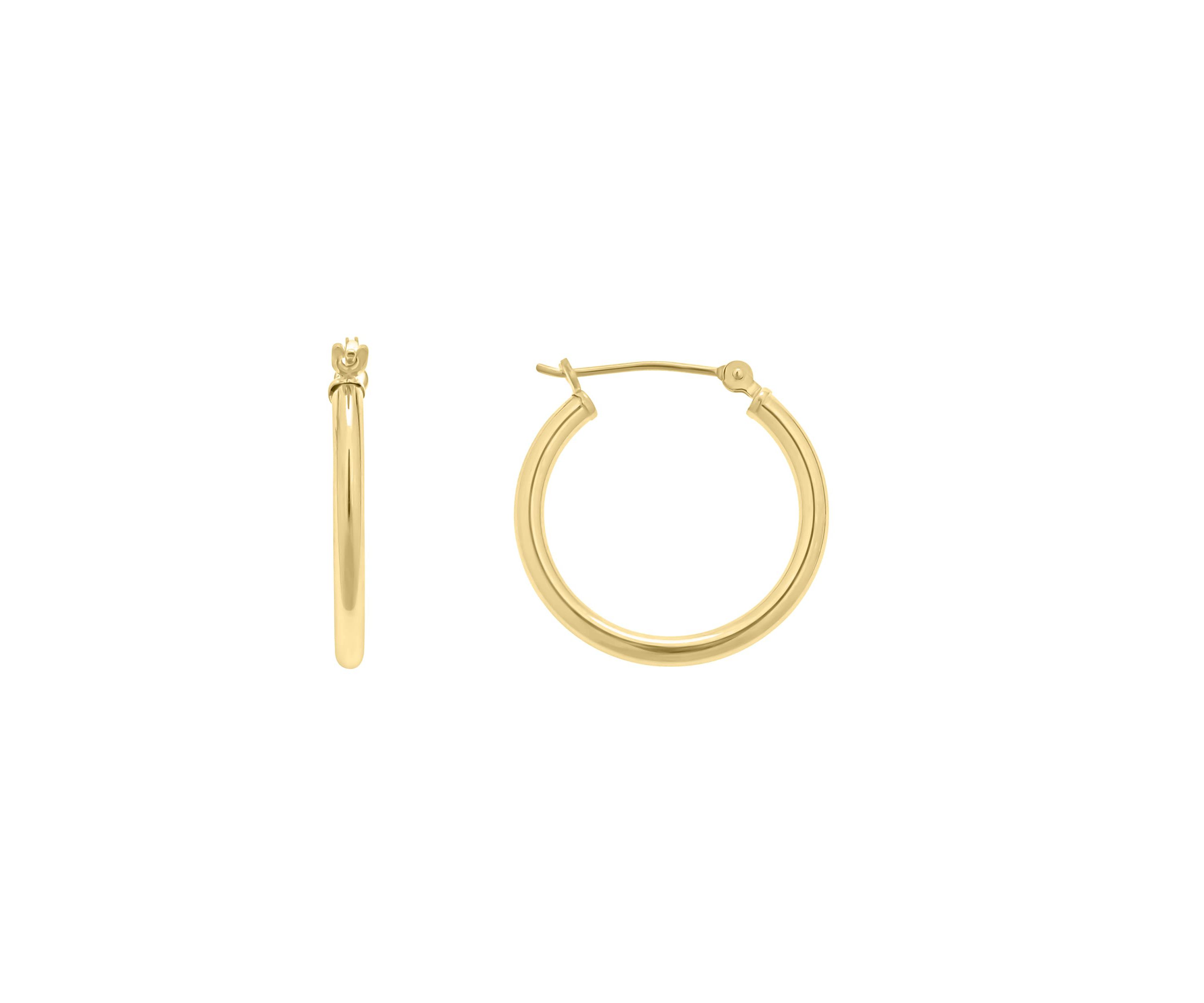 14K White Gold 20mm Click Hoop Earrings