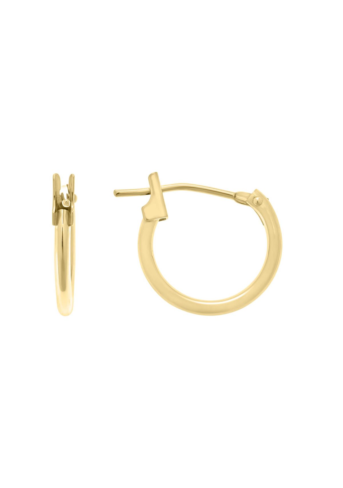 14K White Gold 12mm Snap Hoop Earrings