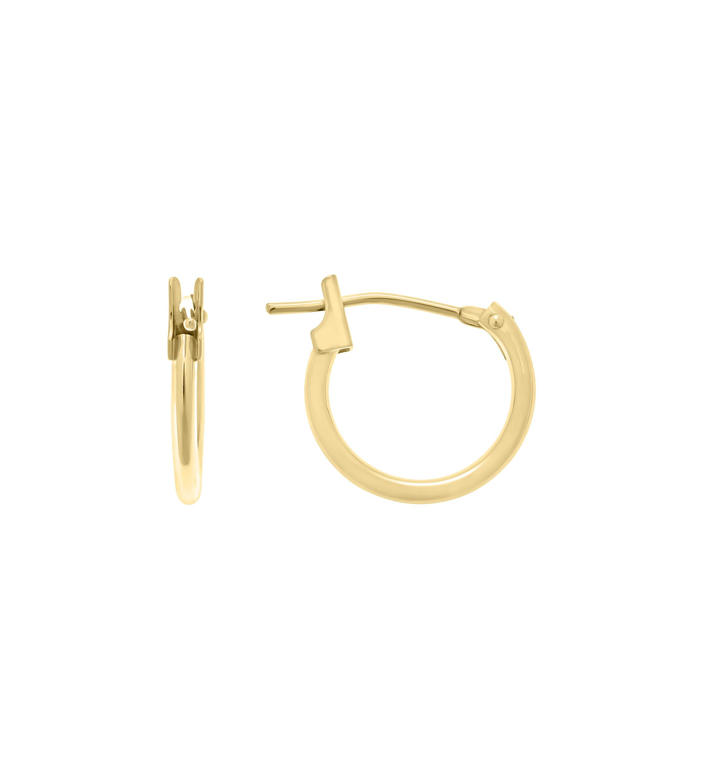 14K White Gold 12mm Snap Hoop Earrings