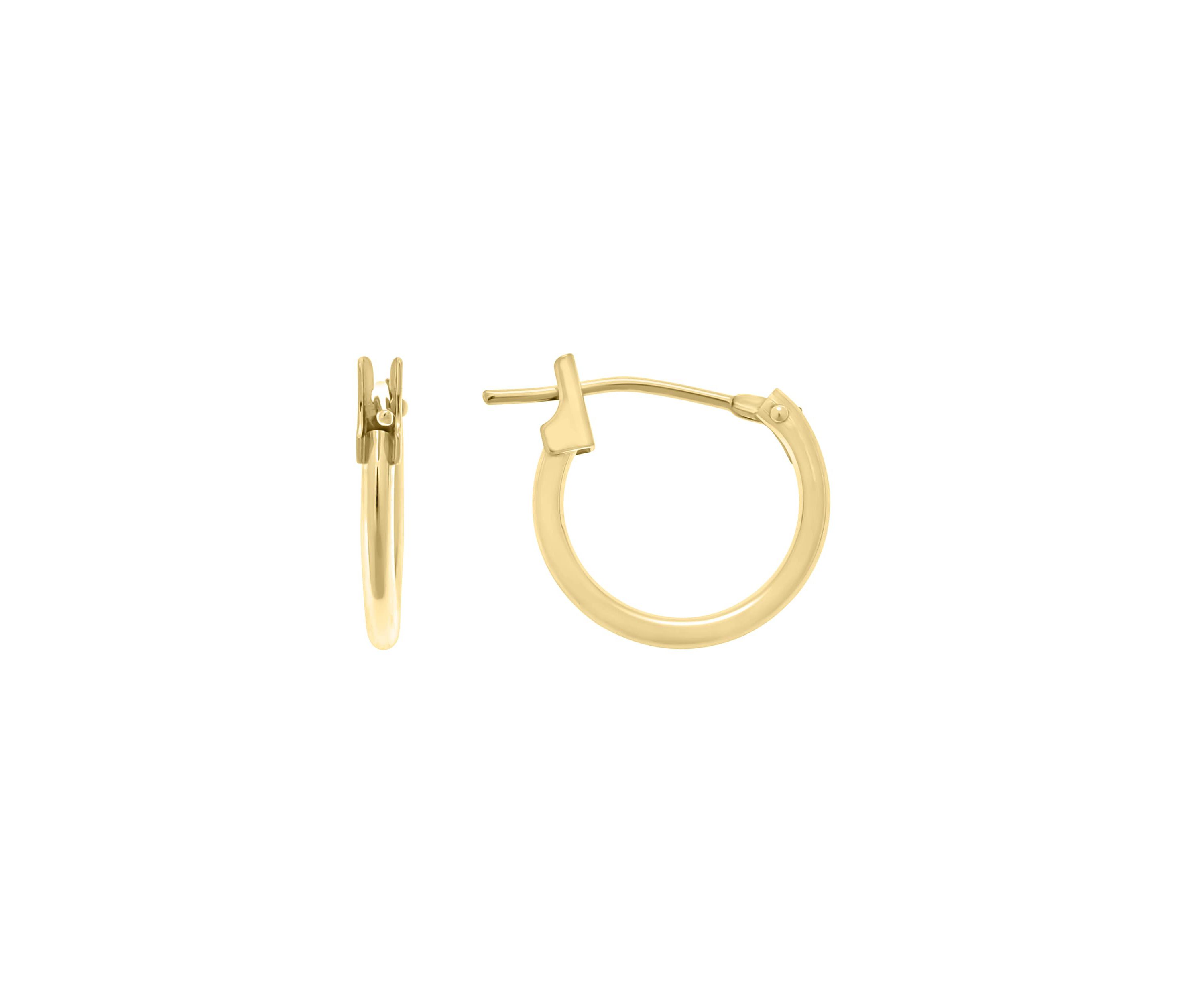 14K White Gold 12mm Snap Hoop Earrings
