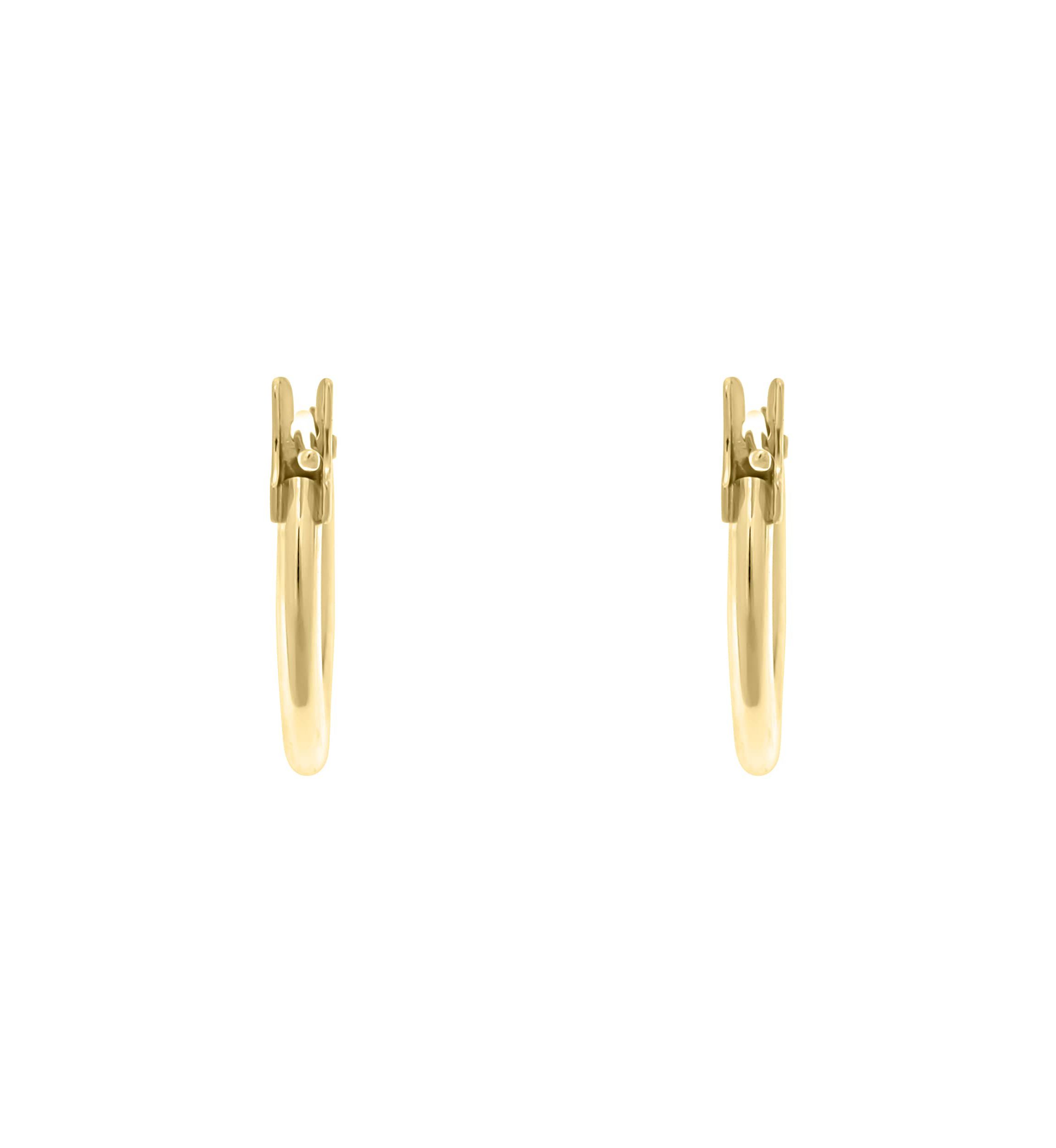 14K White Gold 12mm Snap Hoop Earrings