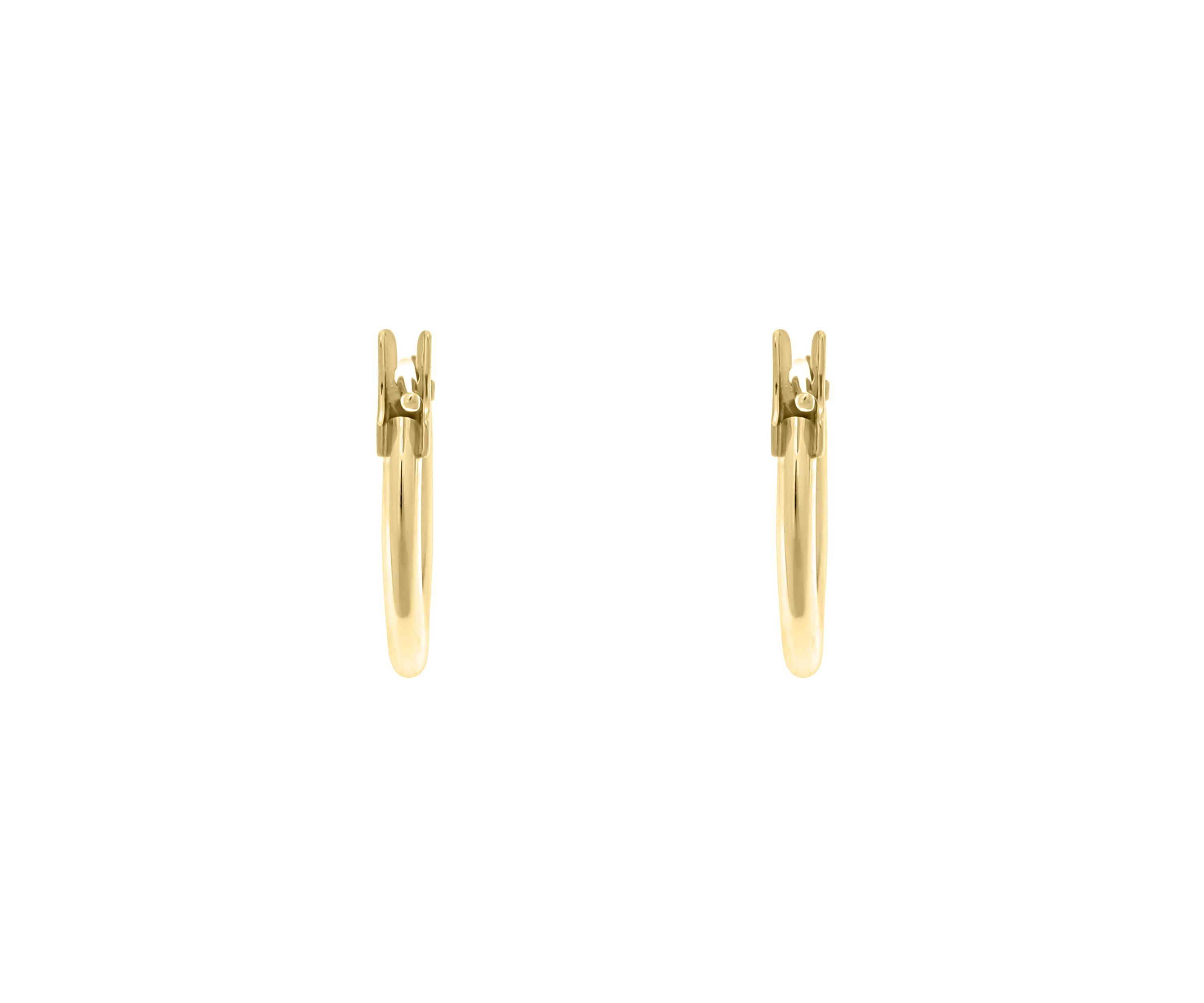 14K White Gold 12mm Snap Hoop Earrings