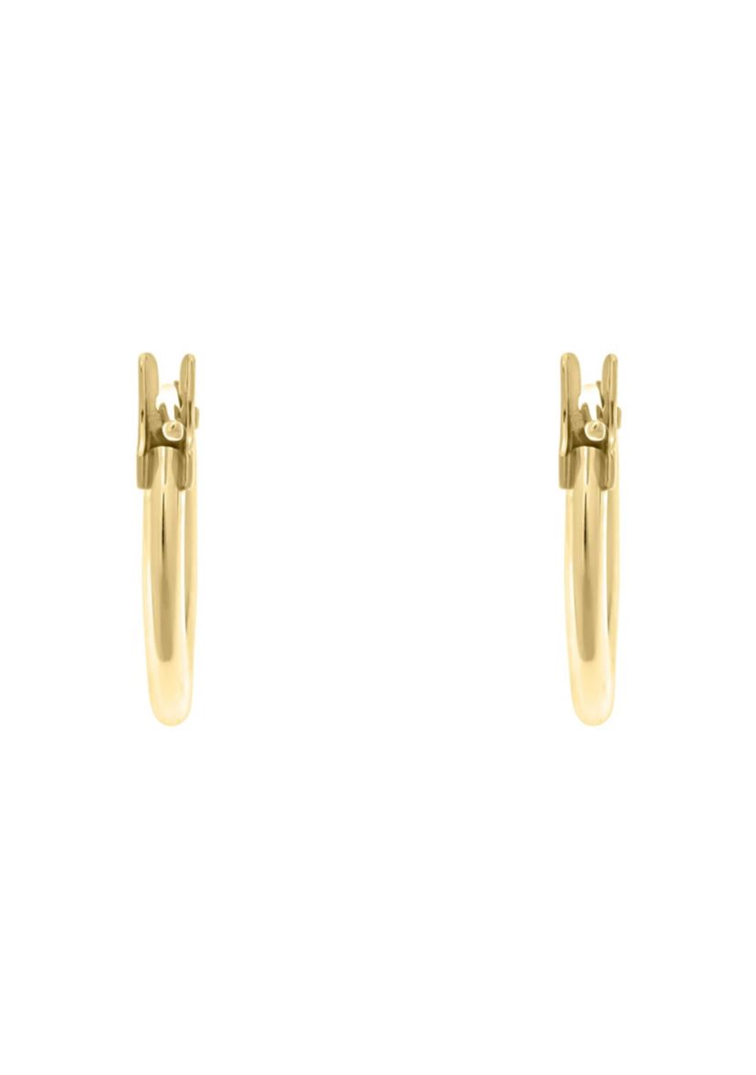 14K White Gold 12mm Snap Hoop Earrings