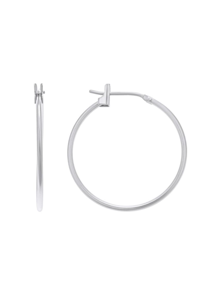 14K Yellow Gold 21mm Snap Hoop Earrings