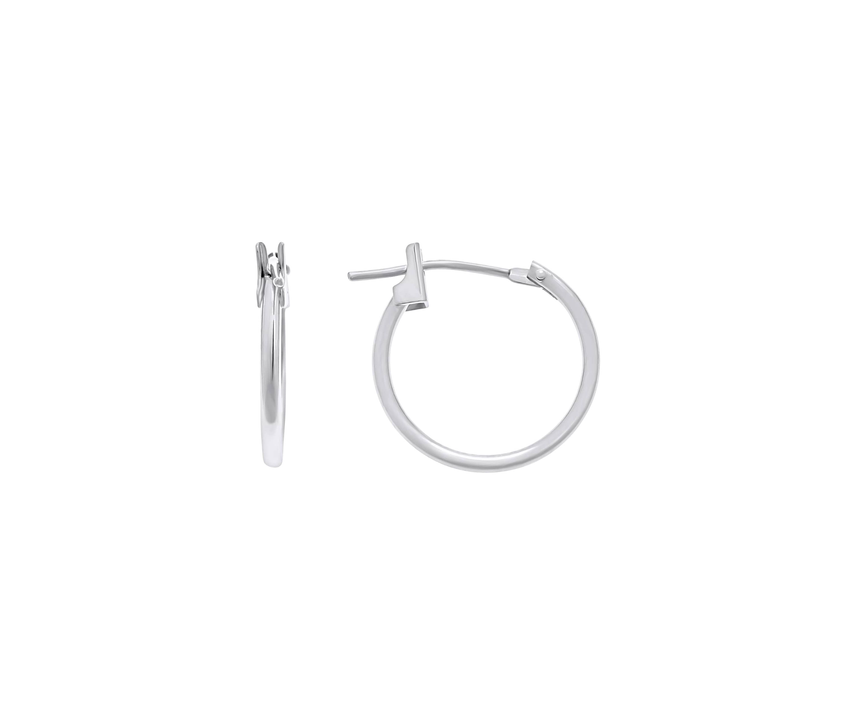 14K Yellow Gold 14mm Snap Hoop Earrings