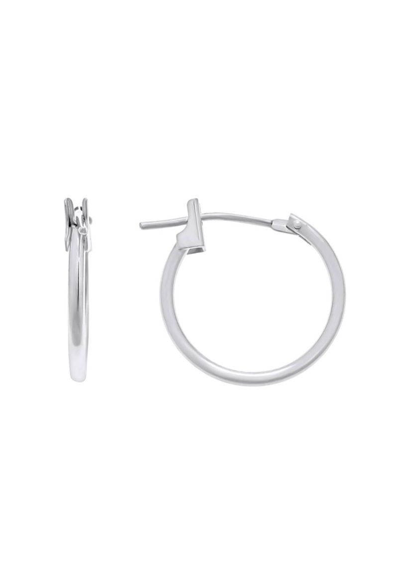 14K Yellow Gold 14mm Snap Hoop Earrings