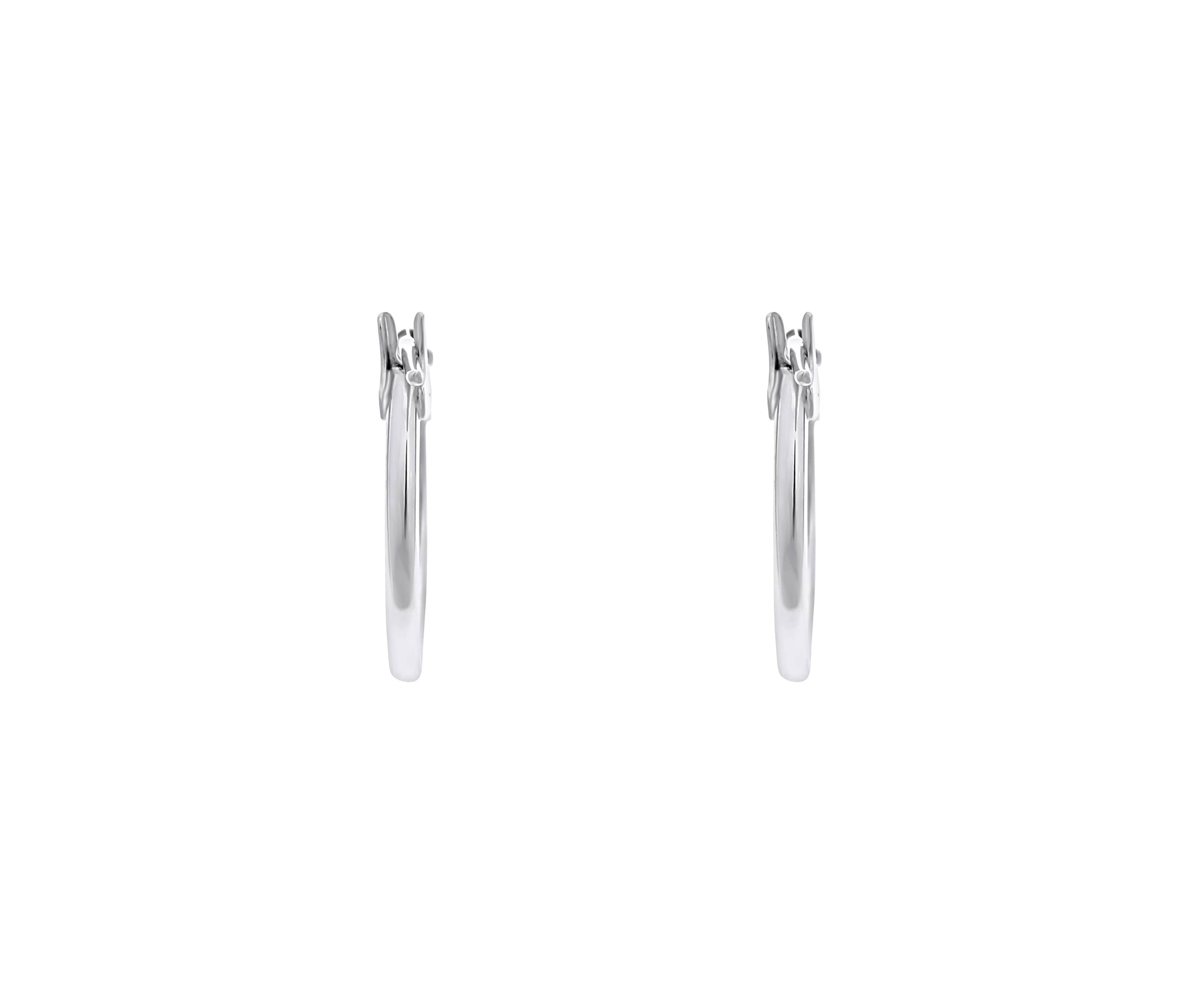 14K Yellow Gold 14mm Snap Hoop Earrings