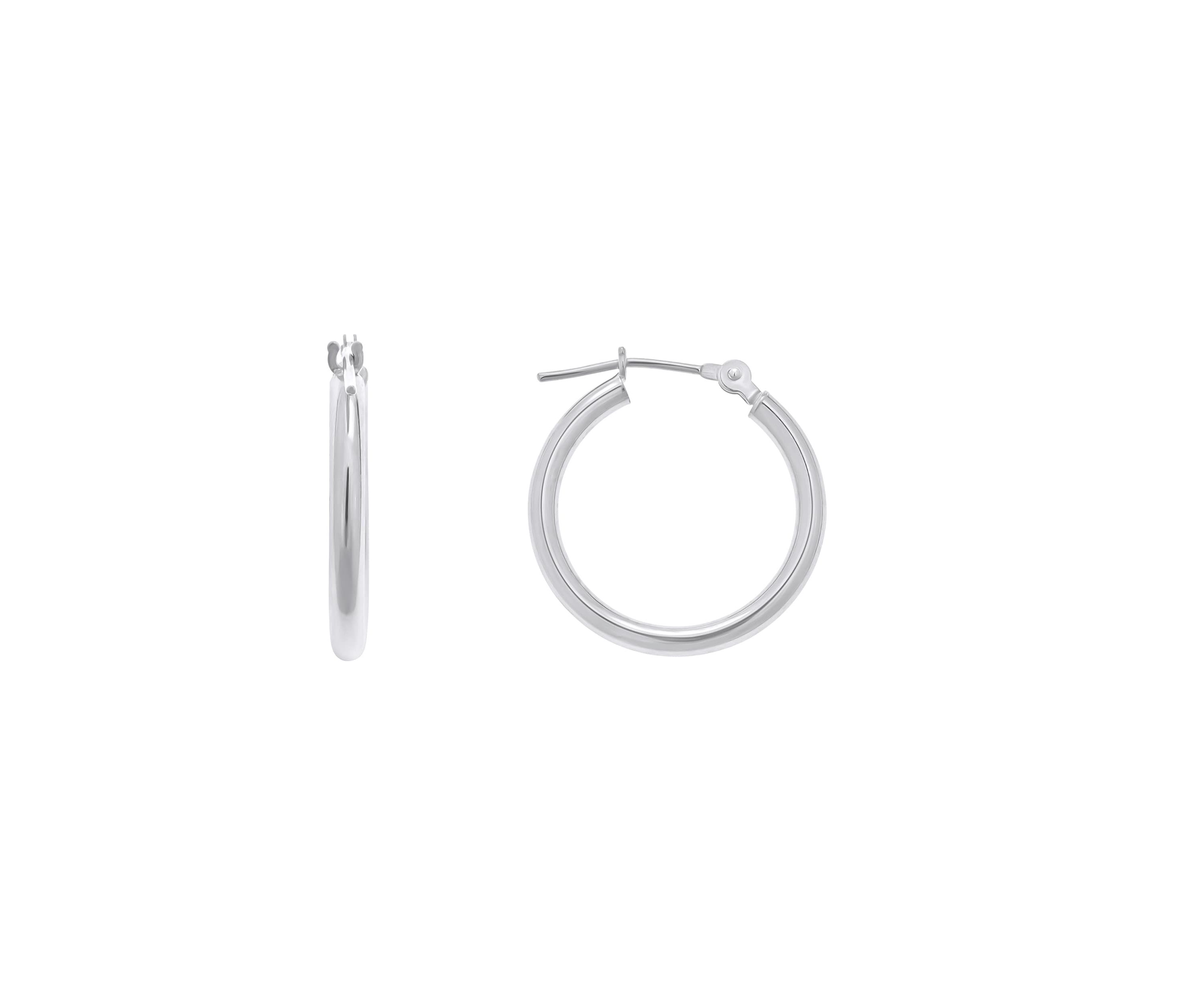 14K Yellow Gold 18mm Click Hoop Earrings