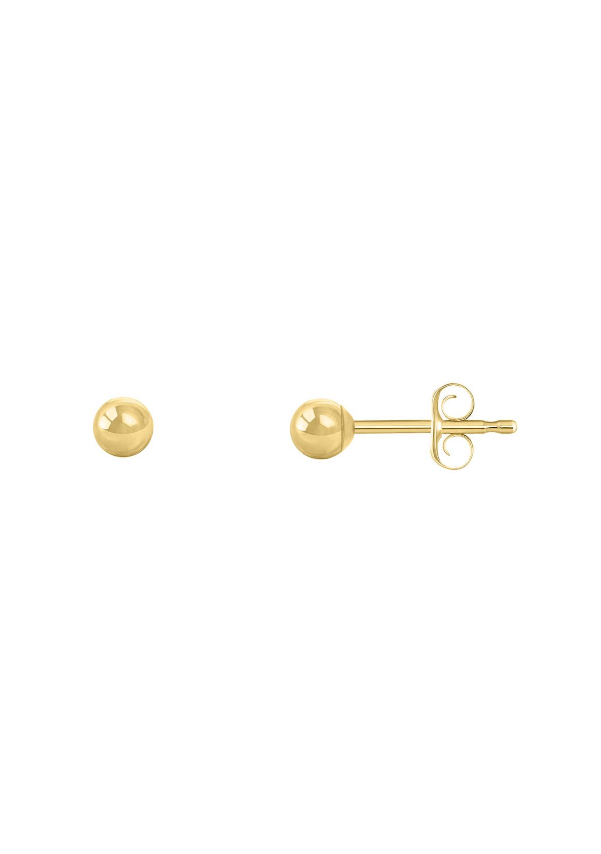 14K Yellow Gold 3mm Ball Stud Earrings