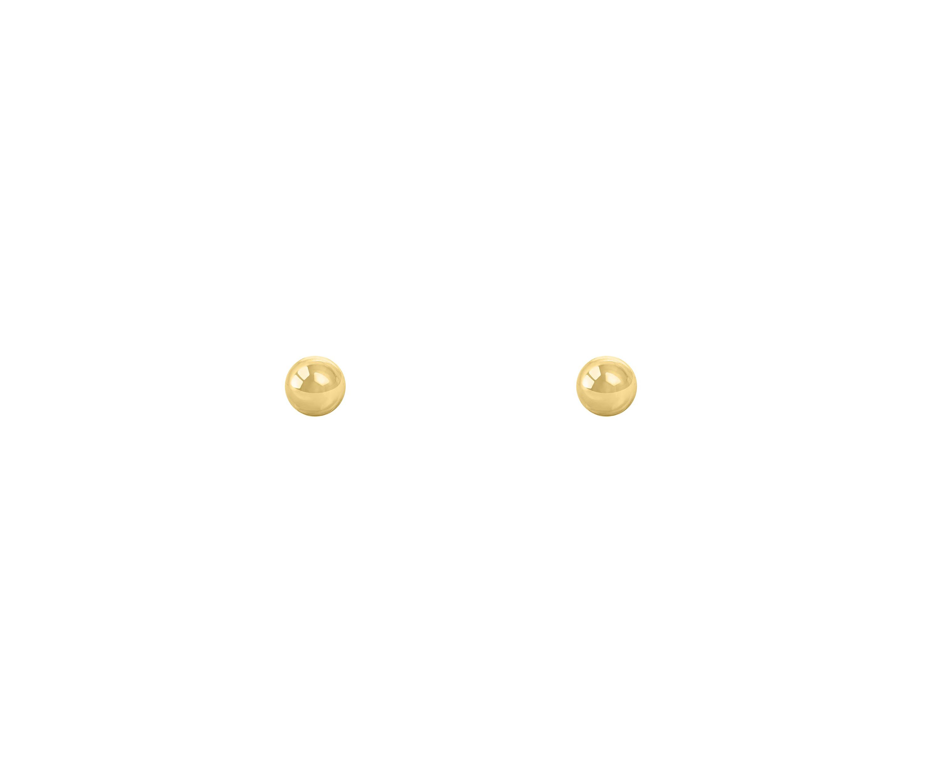 14K Yellow Gold 3mm Ball Stud Earrings