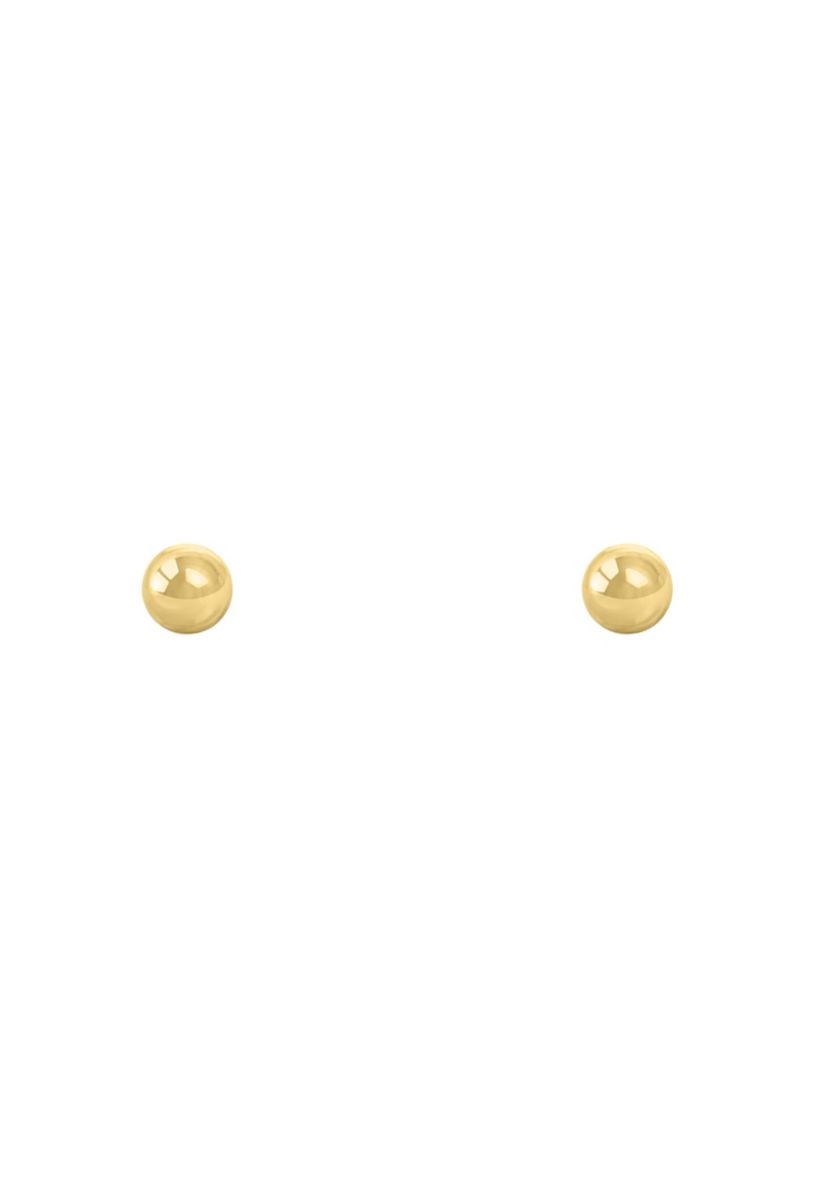 14K Yellow Gold 3mm Button Stud Earrings