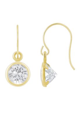 Belk & Co Lab Created 10K Yellow Gold 5mm Round Created Opal Drop Earrings
