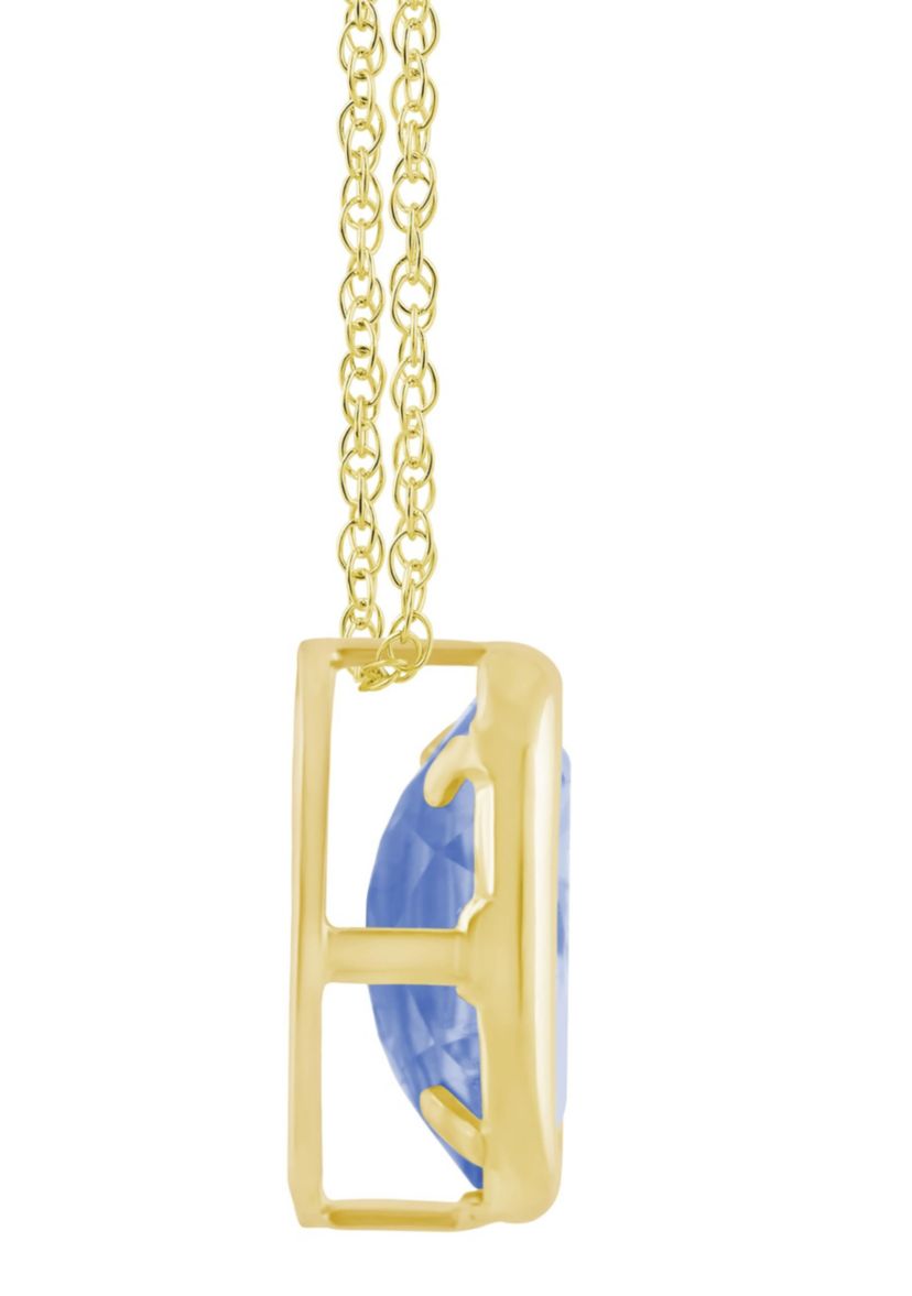 10K White Gold 6x4mm Oval Tanzanite Pendant Necklace