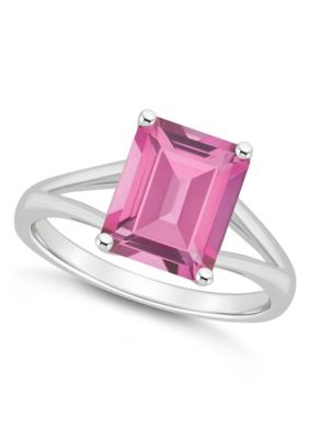 Belk & Co Sterling Silver 10x8mm Emerald Cut Gemstone Ring