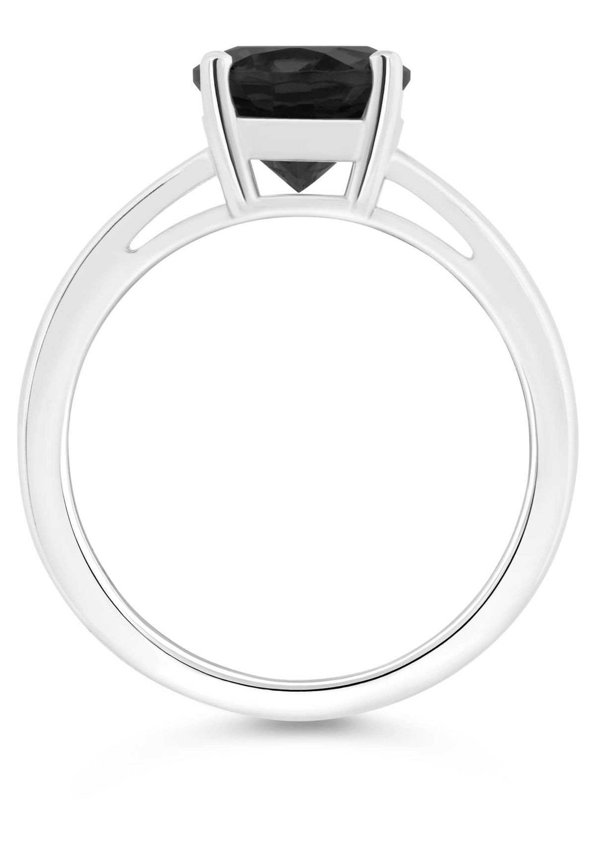 Sterling Silver 10x8mm Oval Black Onyx Split Shank Ring