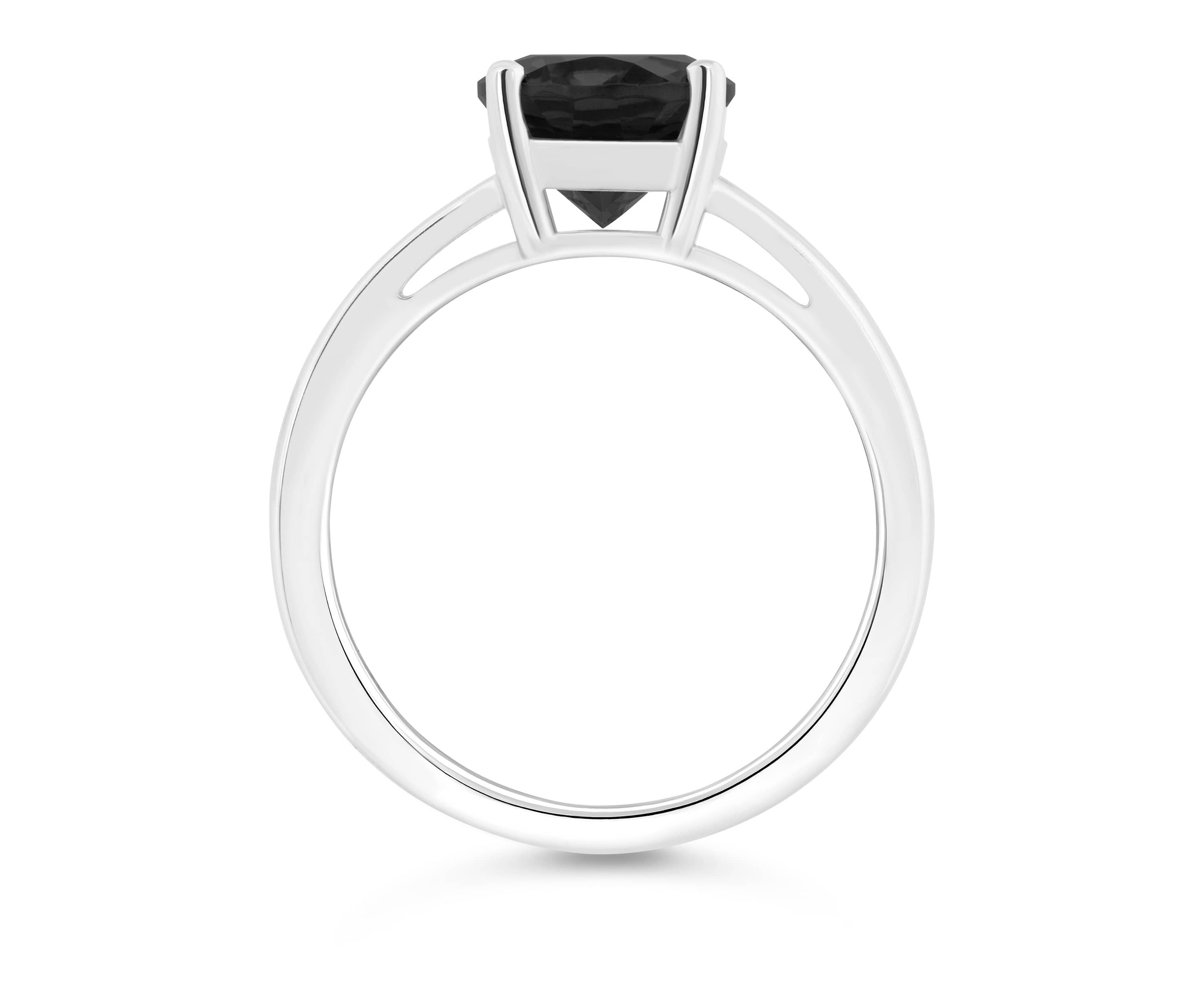 Sterling Silver 10x8mm Oval Black Onyx Split Shank Ring