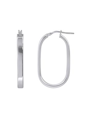 Belk & Co Sterling Silver Oval Hoop Earrings