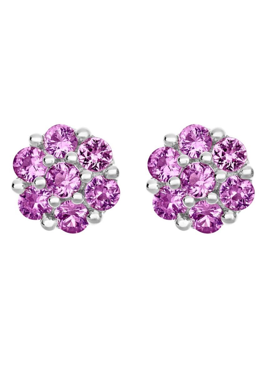 Sterling Silver Pink Sapphire Earrings