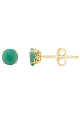 Belk & Co 14K Yellow Gold 5mm Round Opal Stud Earrings