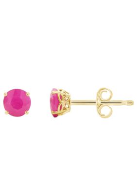 Belk & Co 14K Yellow Gold 5mm Round Opal Stud Earrings