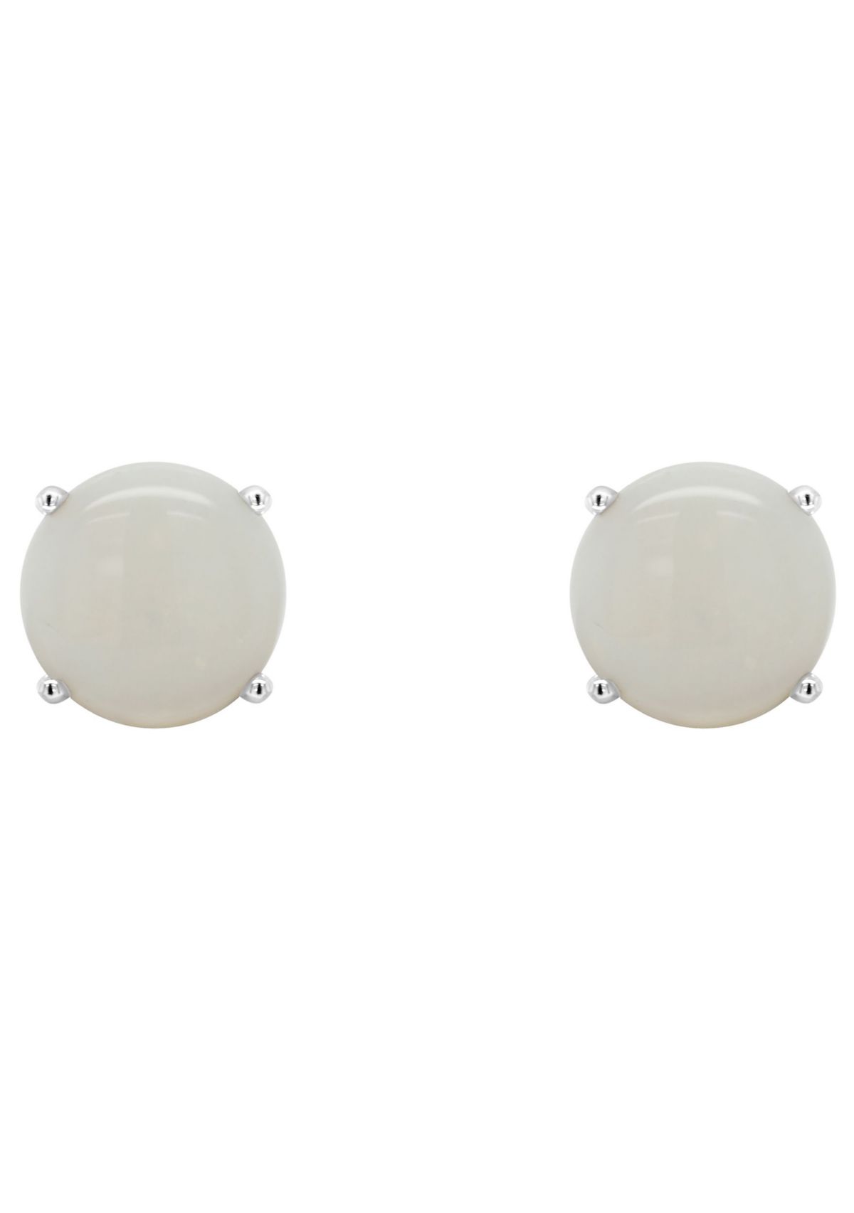 Sterling Silver 7mm Round Opal Stud Earrings