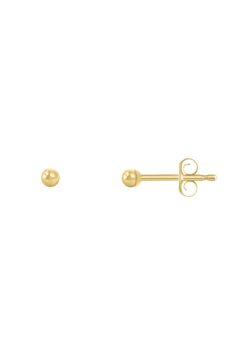 14K Yellow Gold 2mm Ball Stud Earrings