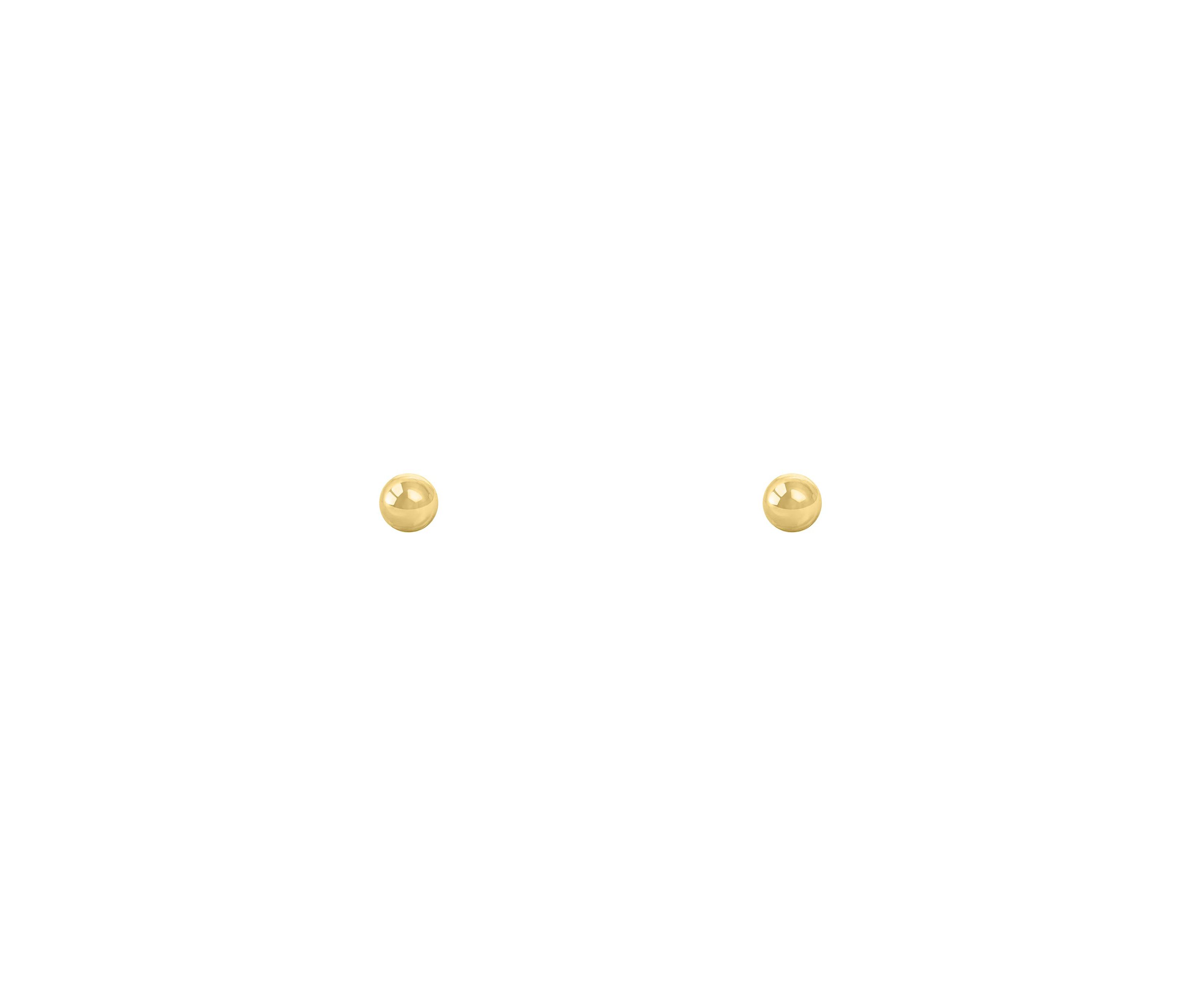 14K Yellow Gold 2mm Ball Stud Earrings