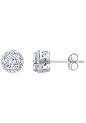 Belk & Co Lab Created Sterling Silver 5mm Round Gemstone And White Sapphire Stud Earrings