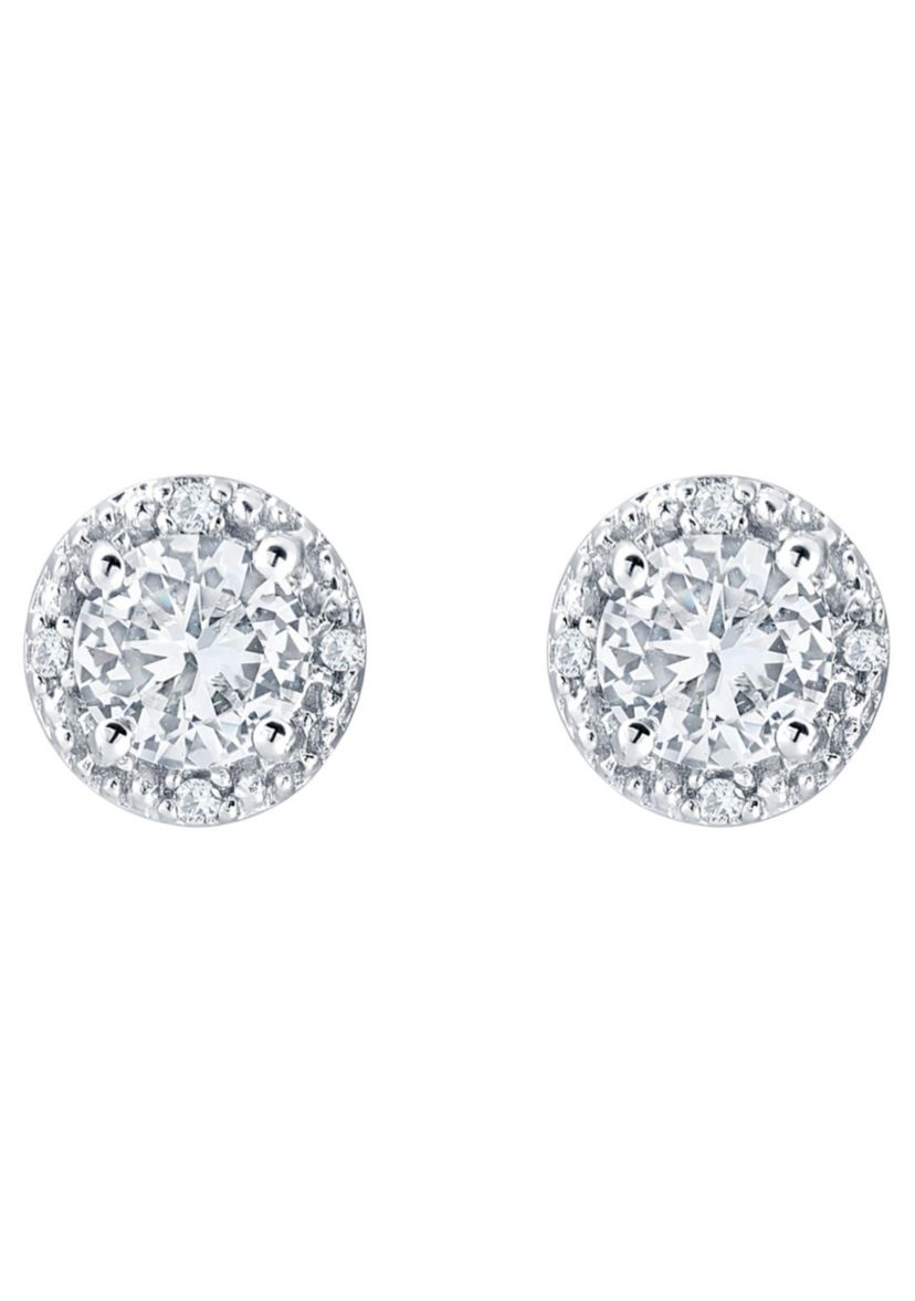 Lab Created Sterling Silver 5mm Round Created White Sapphire Stud Earrings