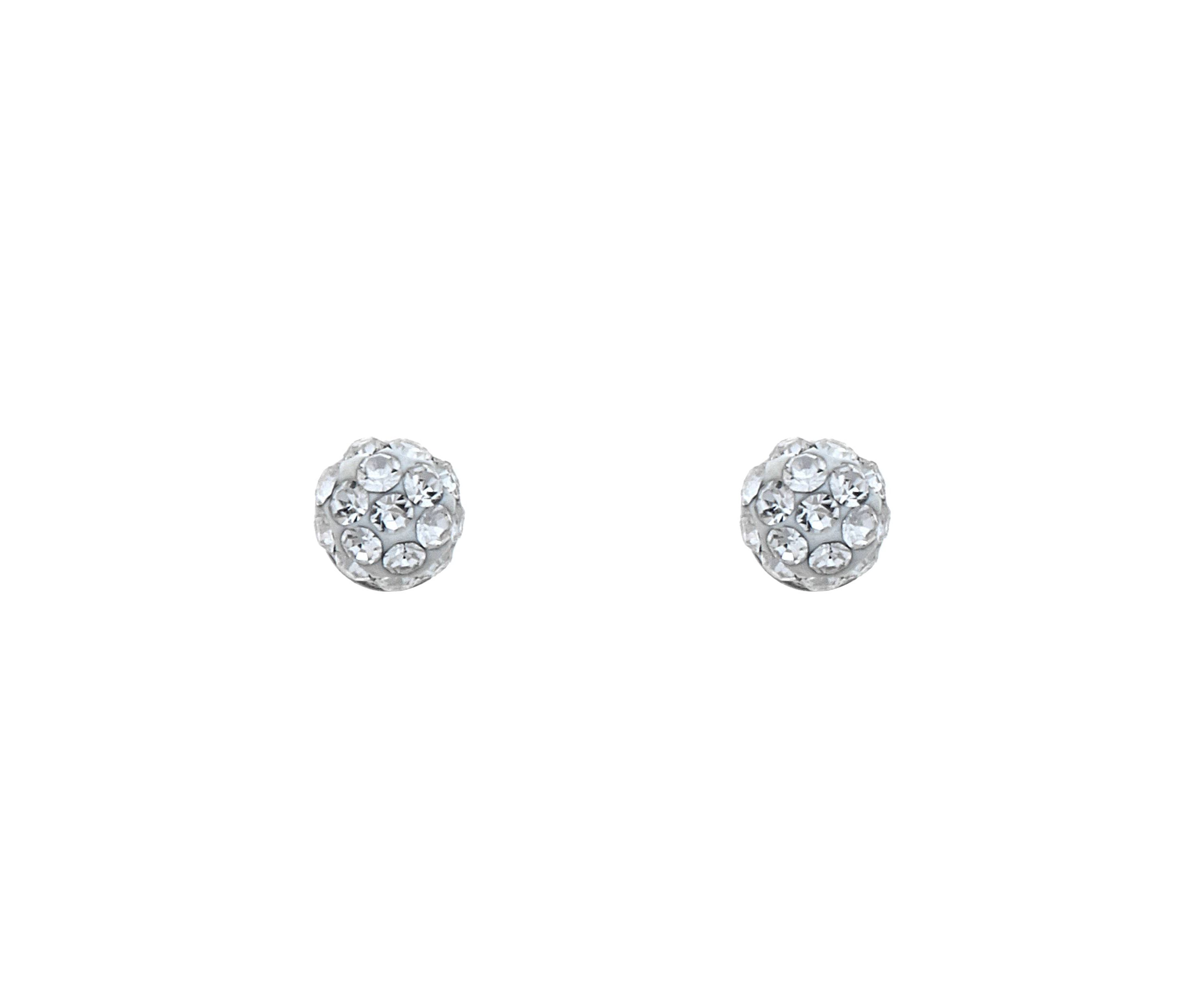 Lab Created Sterling Silver 3mm Round Crystal Ball Stud Earrings