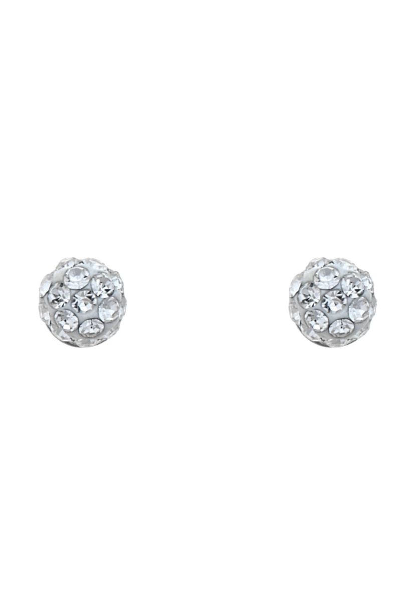 Lab Created Sterling Silver 3mm Round Crystal Ball Stud Earrings