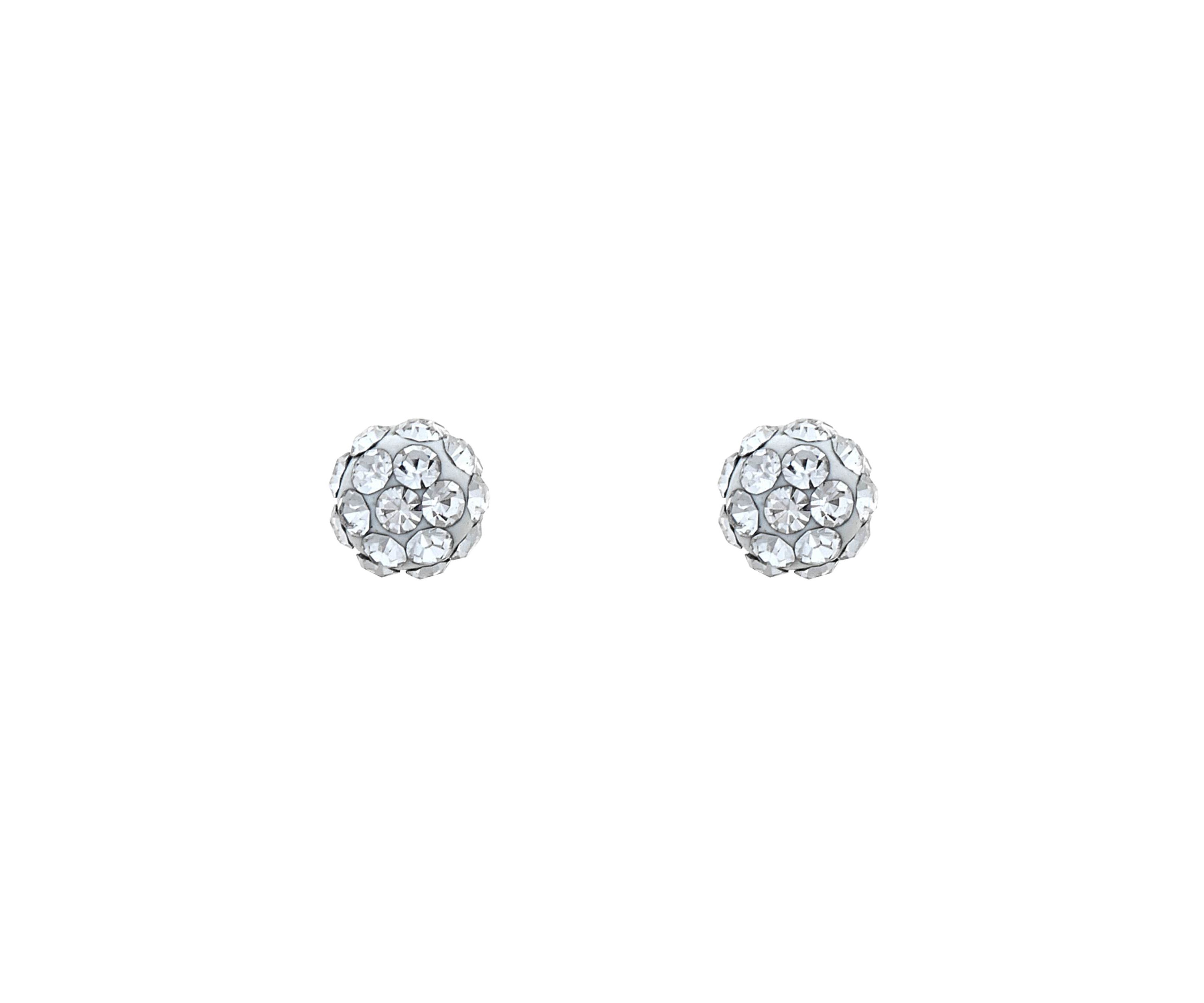 Lab Created 14K Yellow Gold 4mm Round Crystal Ball Stud Earrings