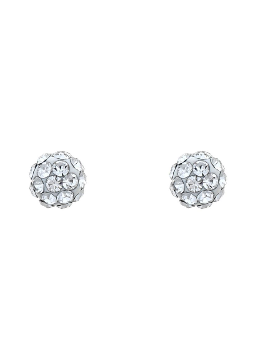 Lab Created 14K Yellow Gold 4mm Round Crystal Ball Stud Earrings
