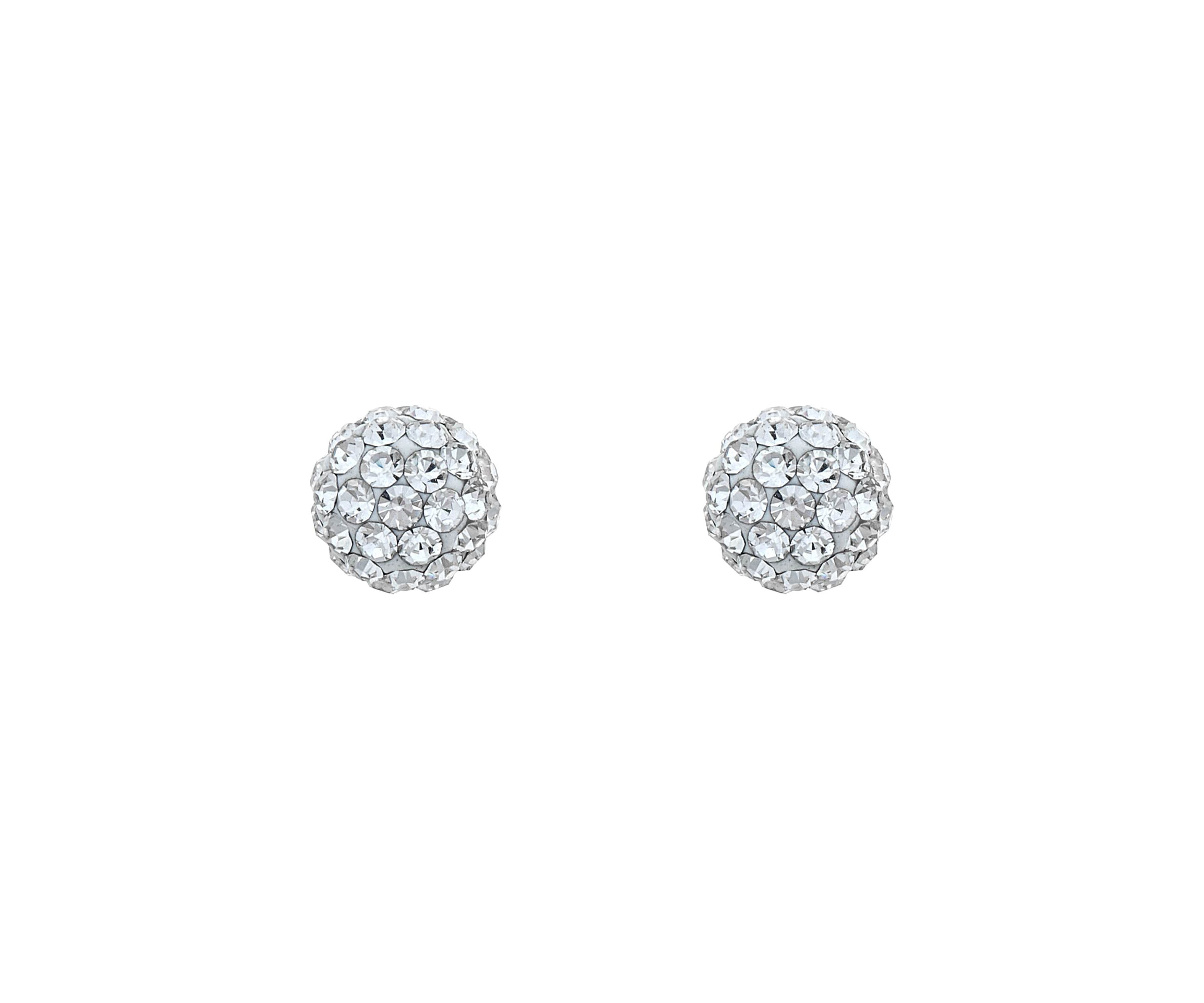 Lab Created Sterling Silver 6mm Round Crystal Ball Stud Earrings