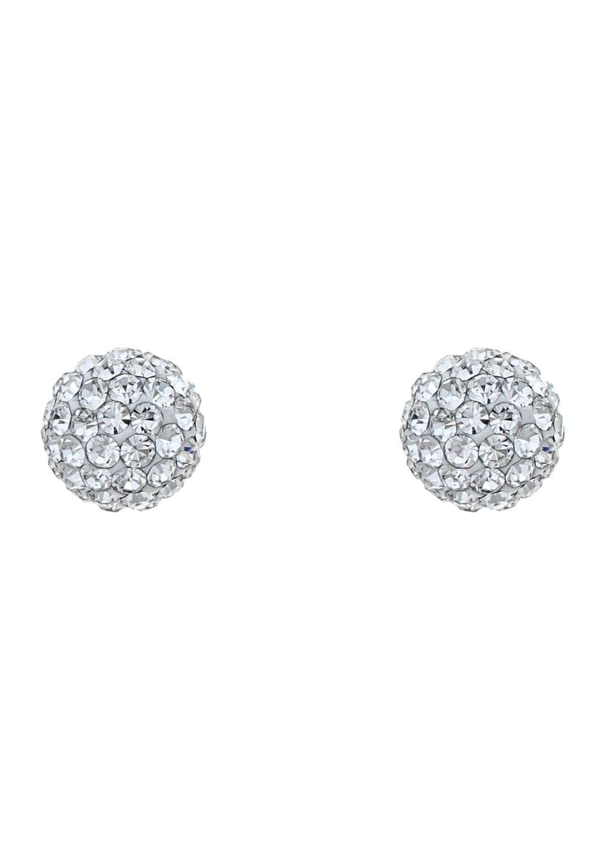 Lab Created 14K Yellow Gold 7mm Round Crystal Ball Stud Earrings