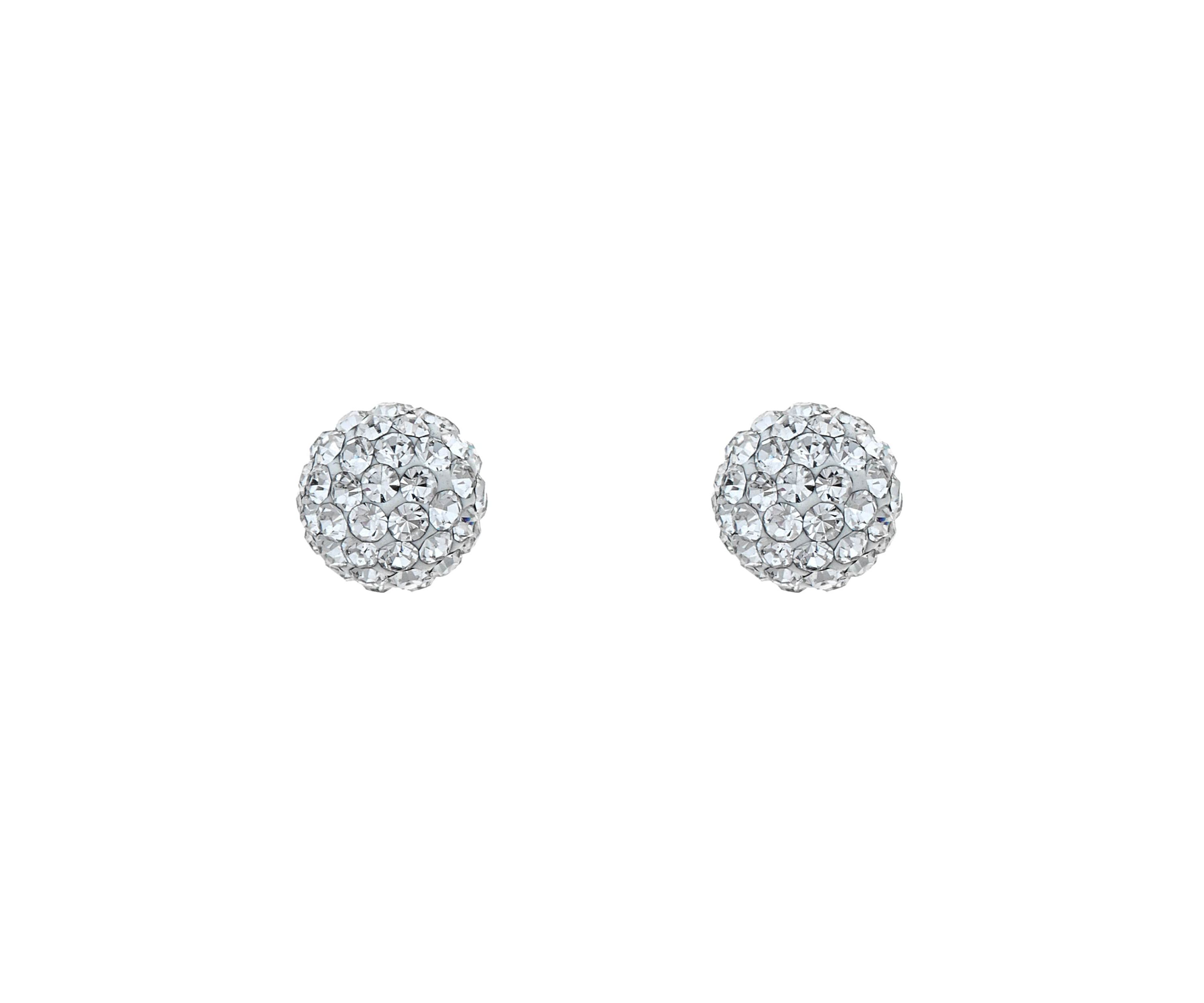 Lab Created 14K Yellow Gold 7mm Round Crystal Ball Stud Earrings