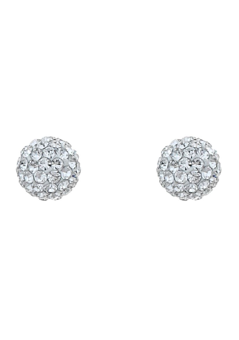 Lab Created 14K Yellow Gold 7mm Round Crystal Ball Stud Earrings