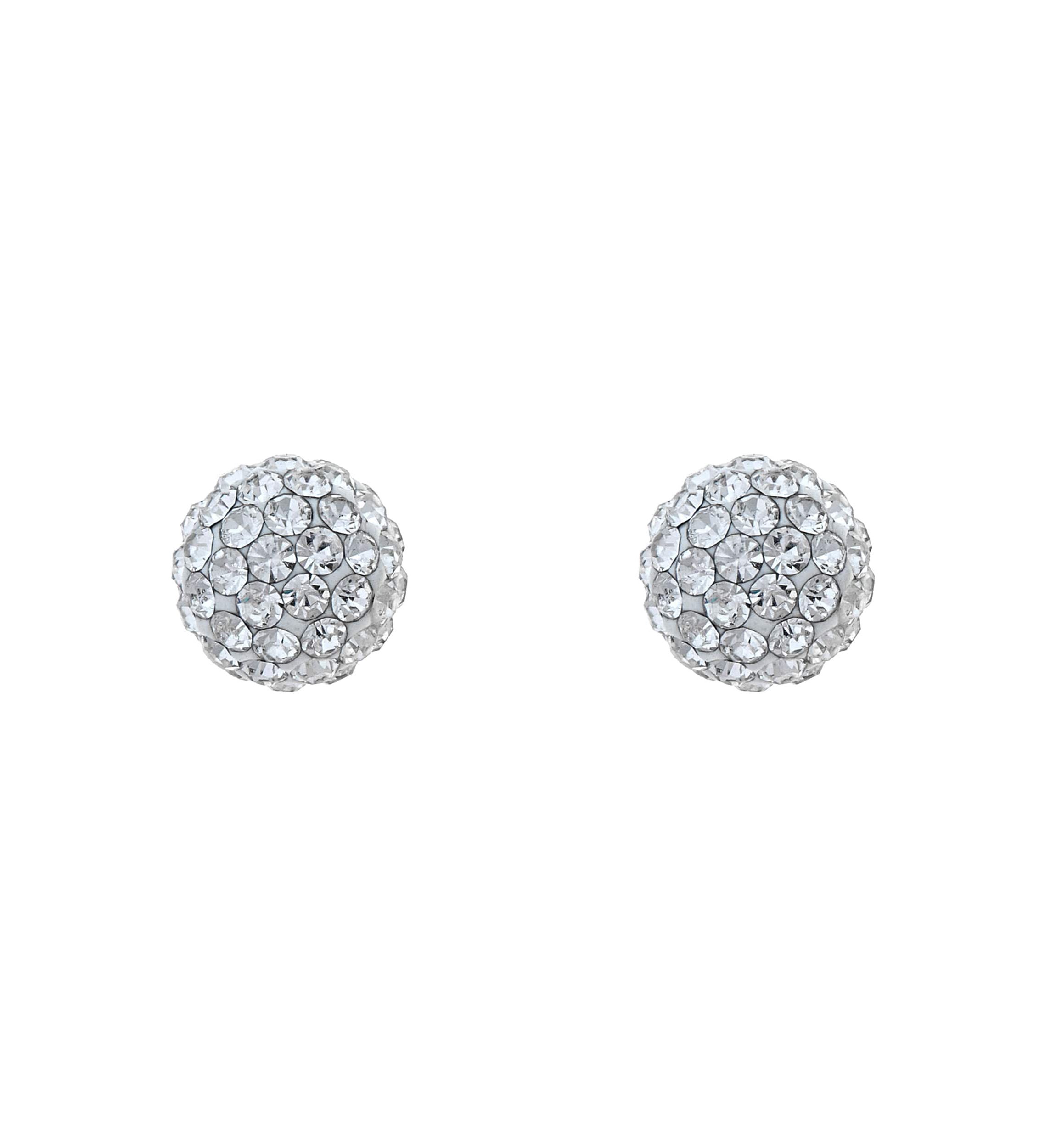Lab Created 14K Yellow Gold 8mm Round Crystal Ball Stud Earrings