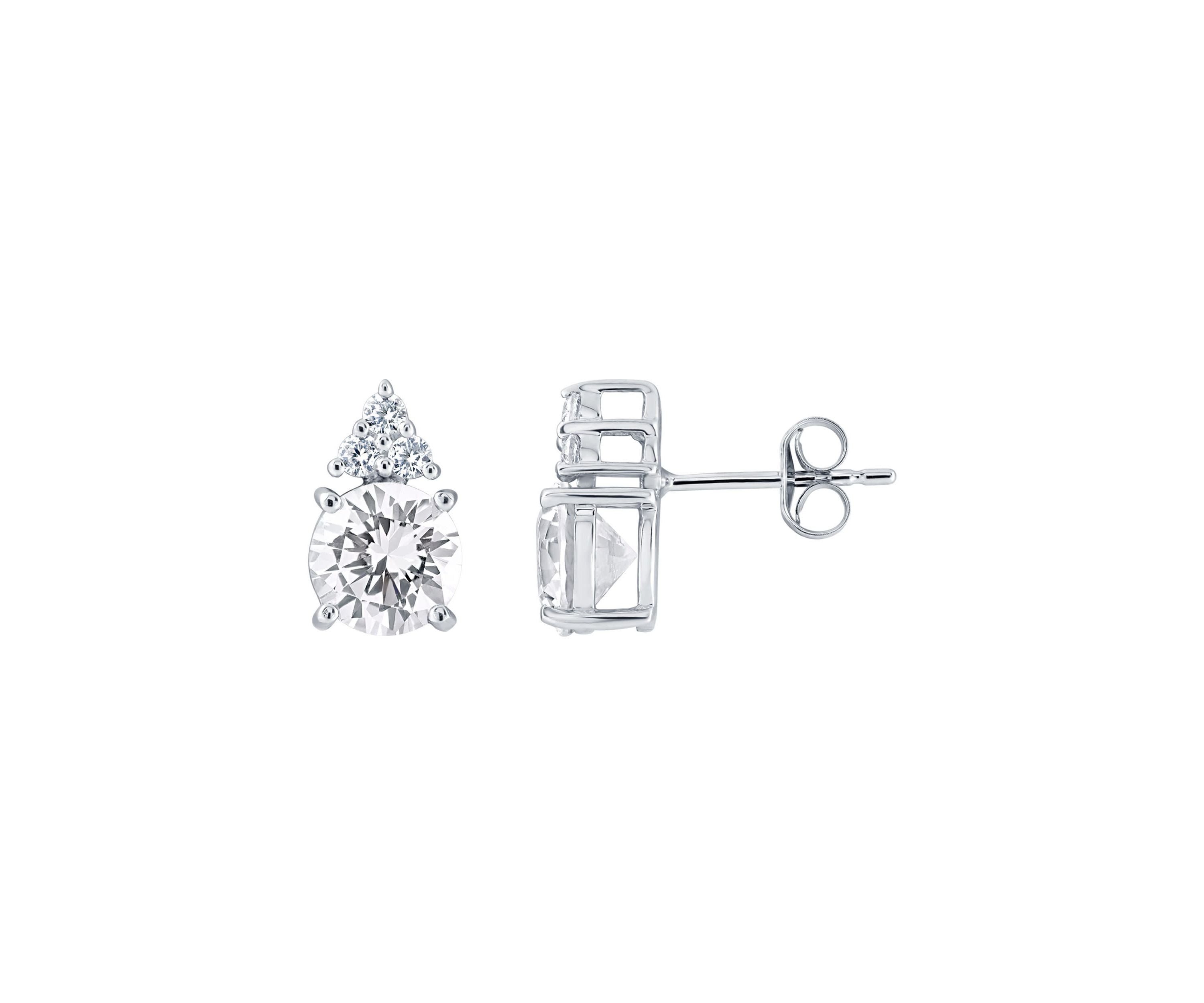 Lab Created Sterling Silver 7mm Round Created White Sapphire Stud Earrings