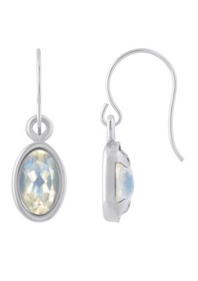 Belk & Co Sterling Silver 6x4mm Oval Gemstone Drop Earrings