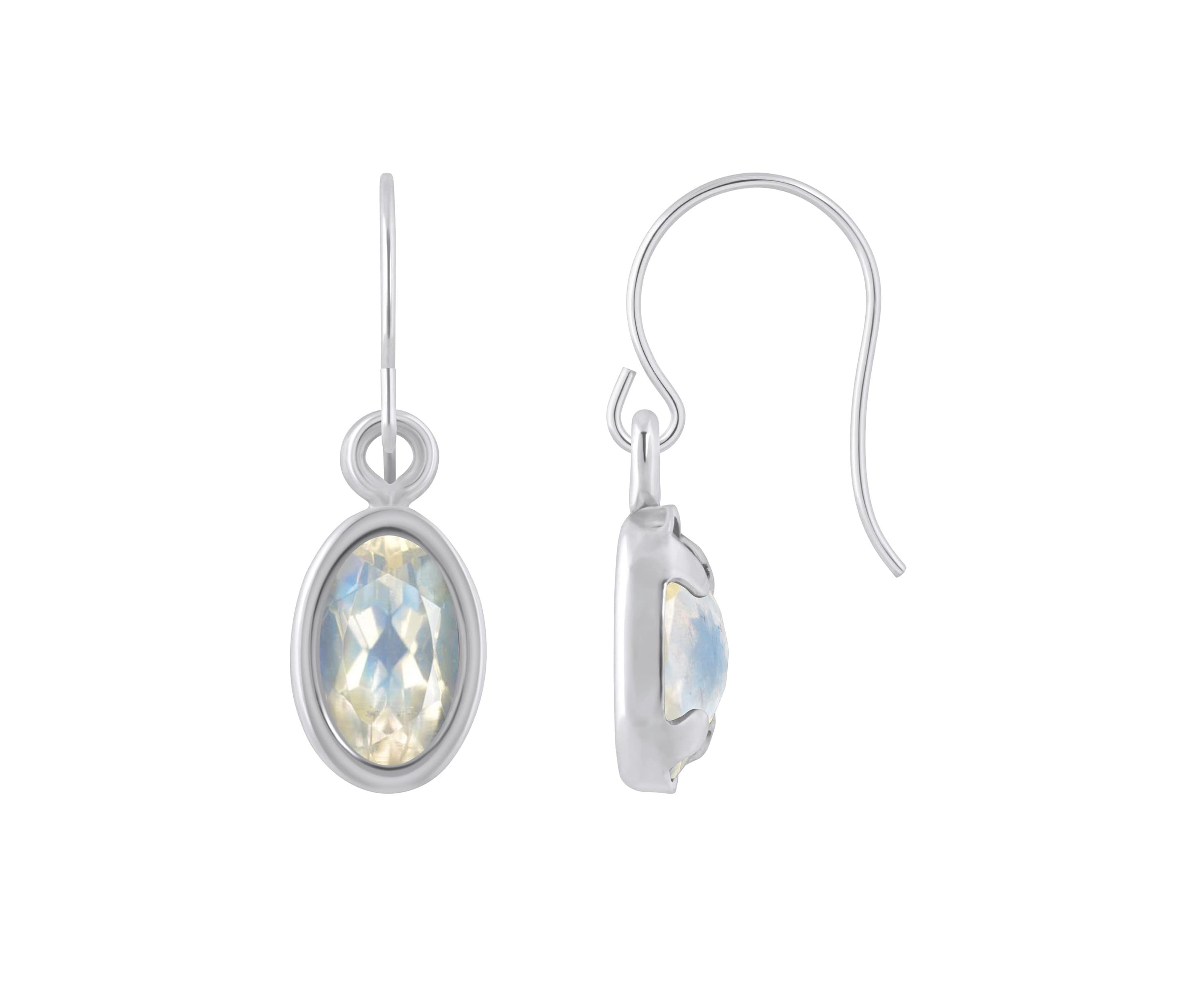 Boucles D'oreilles Argent Sterling Avec Zircon - Forme Ovale Halo - Fermoir Dormeuse