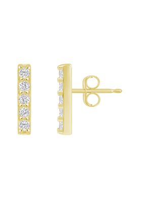 Belk & Co Lab Created Sterling Silver 1/3 CTTW Lab Grown Diamond Bar Stud Earrings