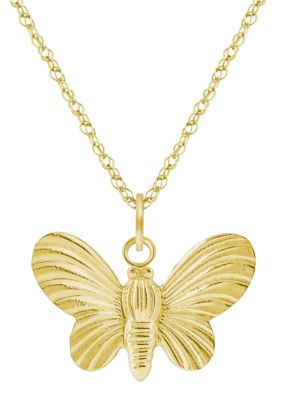 Belk & Co 10K Yellow Gold Butterfly Pendant Necklace